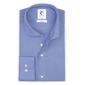 R2 Blue pied de poule non-iron cotton shirt