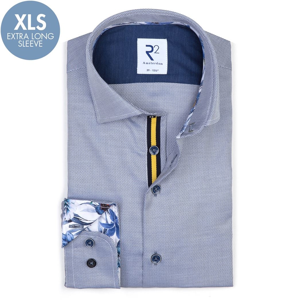 Extra Long Sleeves Blue cotton shirt 
