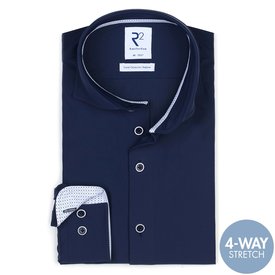 R2 Navy non-iron 4-way stretch shirt
