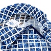 Weiß-blaues Baumwollhemd mit grafischer print.