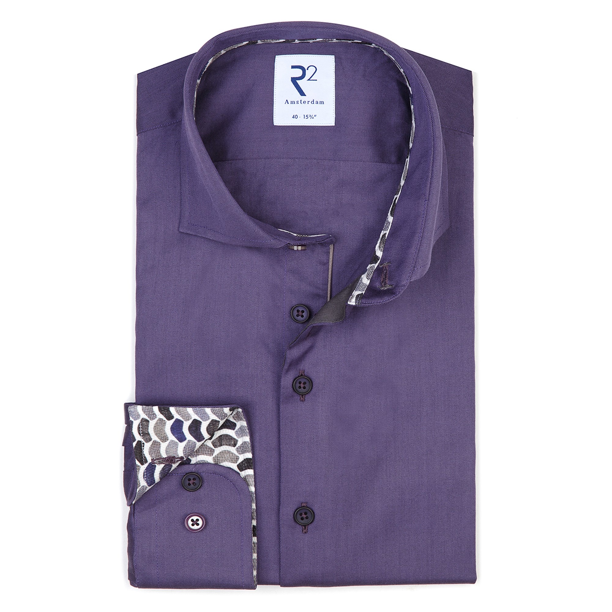 Purple 2 PLY cotton shirt | R2 Amsterdam