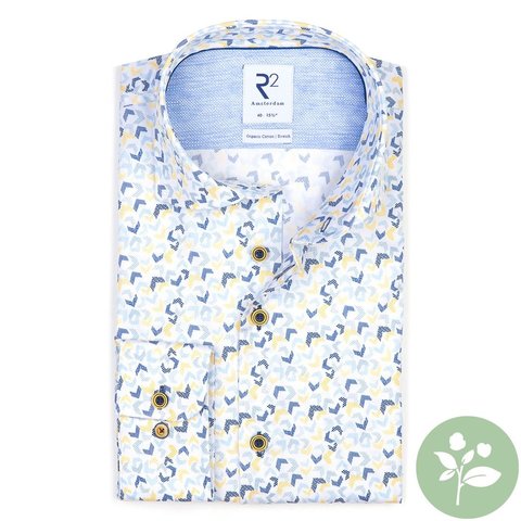 Meerkleurig grafische print 2 PLY organic cotton overhemd
