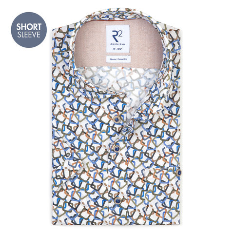 Short sleeved multicoloured graphic print shirt