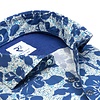 Blaues Blumendruck Baumwolle Hemd