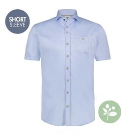 R2 Short sleeved light blue 2 PLY organic cotton shirt