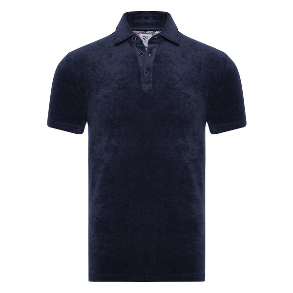 R2 Navy towelling polo