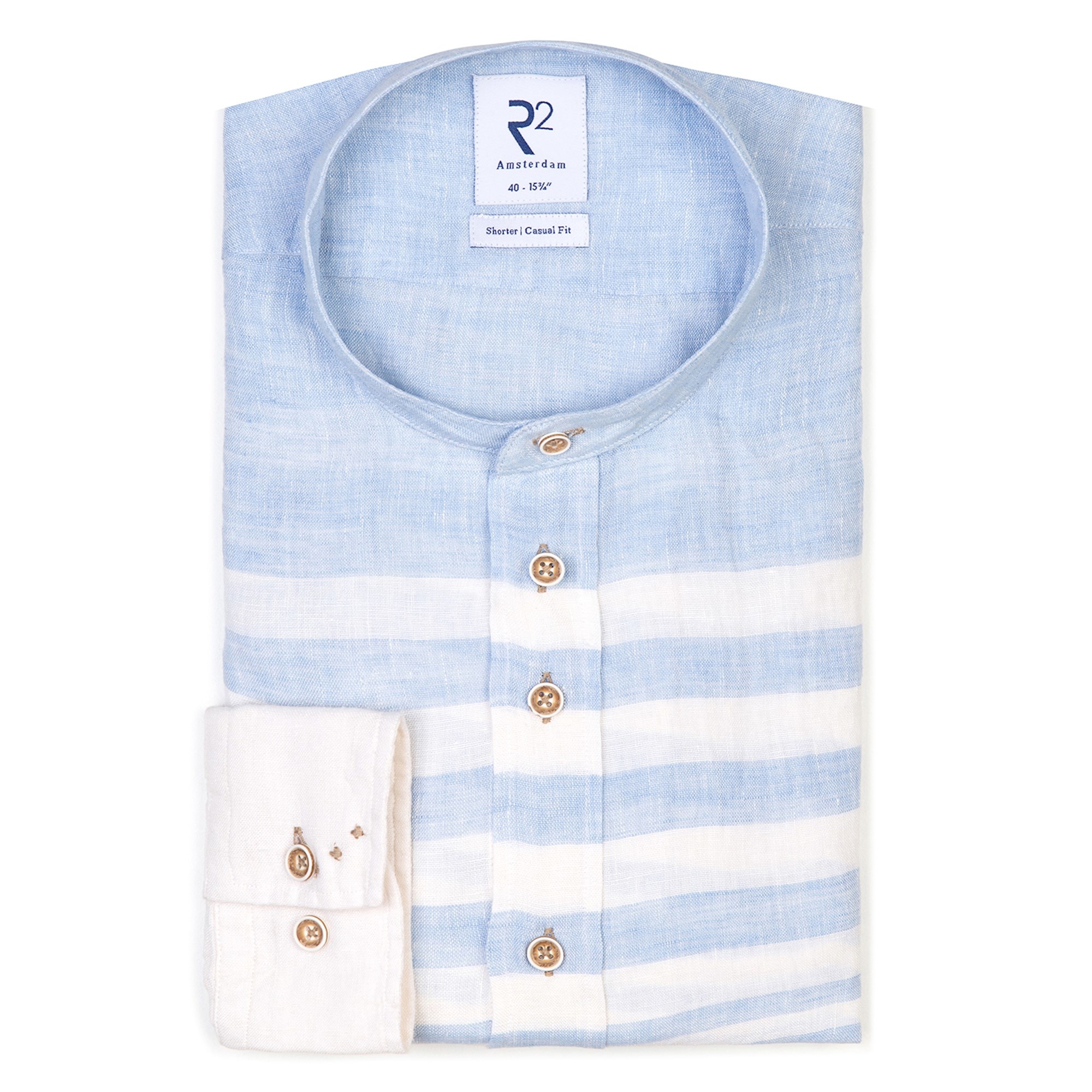 Light blue striped cotton/linen shirt 