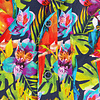 Korte mouwen multicolour hawai print katoenen overhemd