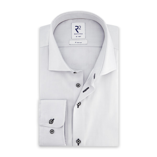 Grey non-iron cotton shirt | R2 Amsterdam