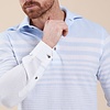 Lichtblauw ombre gestreept katoen/linnen pop over shirt