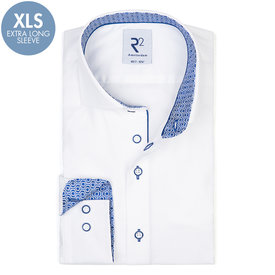 R2 Extra long sleeves. White dobby cotton shirt