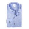 Light blue linen shirt.