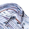 Multicolour paint-stripe print organic cotton shirt