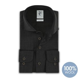 R2 Grey 100% wool shirt