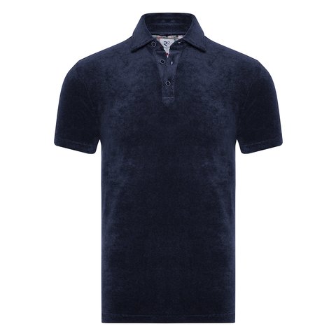 Navy towelling polo