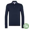 Dark blue long-sleeved jersey polo shirt
