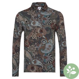 R2 Polo Langarm mit Paisley Muster