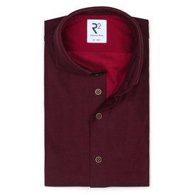 R2 Bordeaux jersey knitted cotton shirt