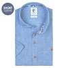 Korte mouwen lichtblauw linnen overhemd