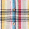 Mehrfarbig gestreifte Baumwolle/Leinen Hemd
