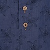 Donkerblauw bloemenprint katoenen overhemd
