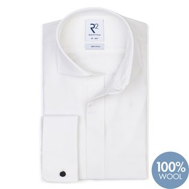 R2 Weißes Hemd aus 100% Merinowolle