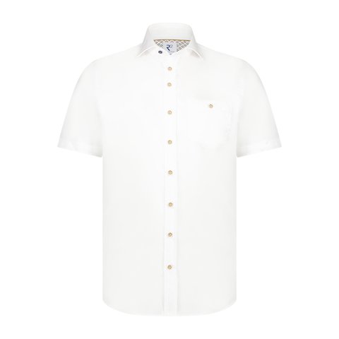 Kurzärmeliges weißes Bio-Baumwolle Hemd