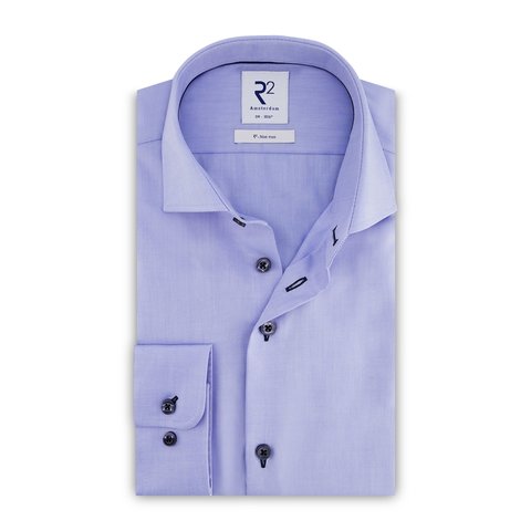 Lichtblauw strijkvrij katoenen overhemd