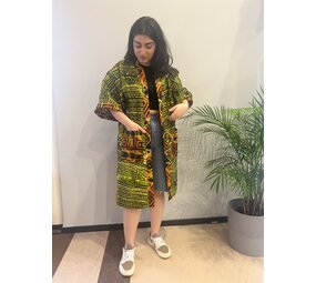 Kimono van geel oranje tie dye katoen Kimono van geel oranje tie dye katoen