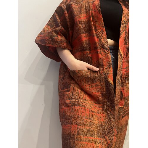 Kimono van oranje tie-dye katoen Kimono van oranje tie-dye katoen