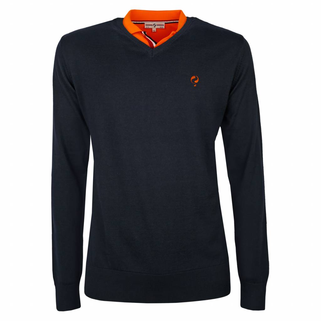 Q1905 Heren Pullover V Neck Luton Deep Navy q1905 kopen in de aanbieding