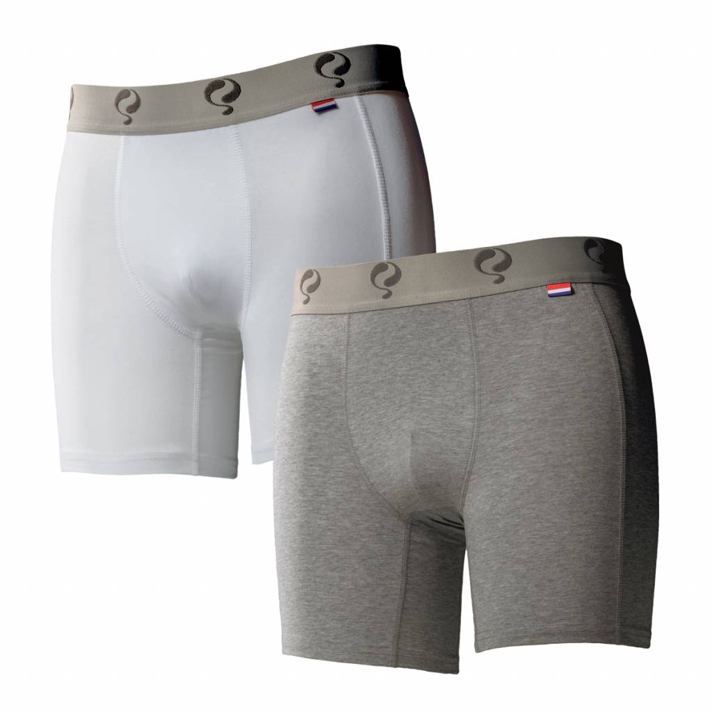 Q1905 Heren Boxer 2 Pack White Grey q1905 kopen in de aanbieding