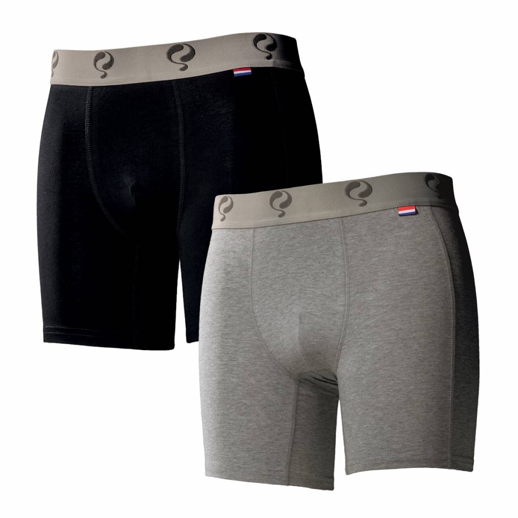 Q1905 Heren Boxer 2 Pack Black Grey q1905 kopen in de aanbieding