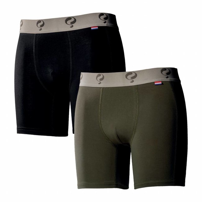Q1905 Heren Boxer 2-Pack  -  Black / Army Green
