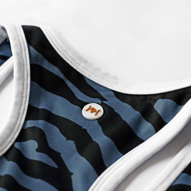 Women's Q tank top print Madrid - BG + Print BG/China Blue