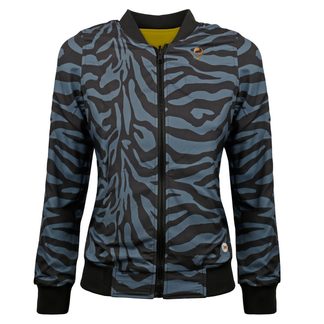 Women's Q Reversible Jacket Melbourne W - Print BG/China Blue + Sulfur