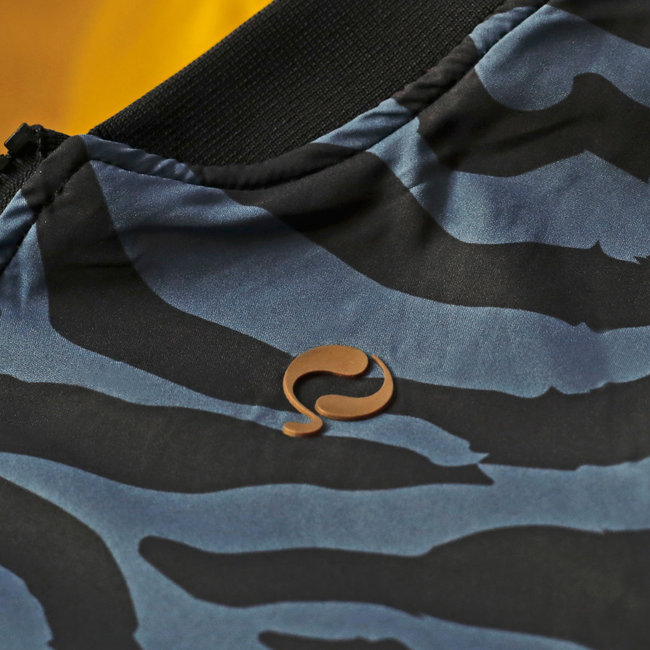 Dames Q Reversible Jacket Melbourne W - Print BG/China Blue + Sulphur