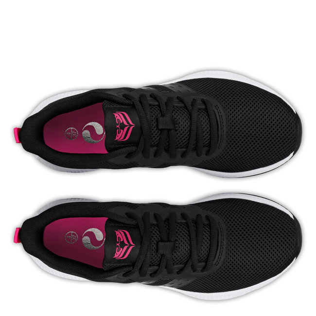 Women's Sneaker Oostduin - Black/Neon Pink