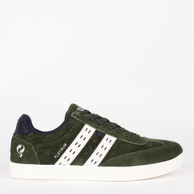 Santoni Heren Sneakers Donkergroen nub sneaker | Van den Assem