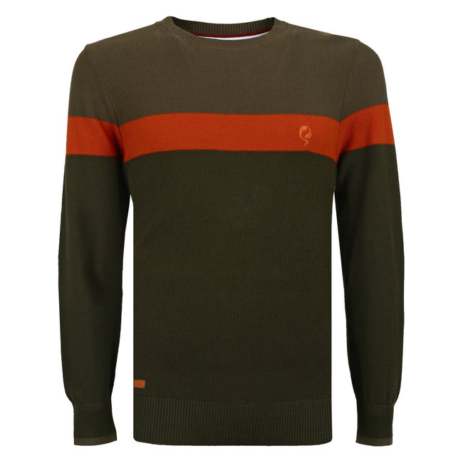 Q1905 Men's Sweater Eemnes - Dark Army Green/Army Green