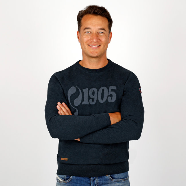 Heren Trui Bleiswijk - Denim Blauw