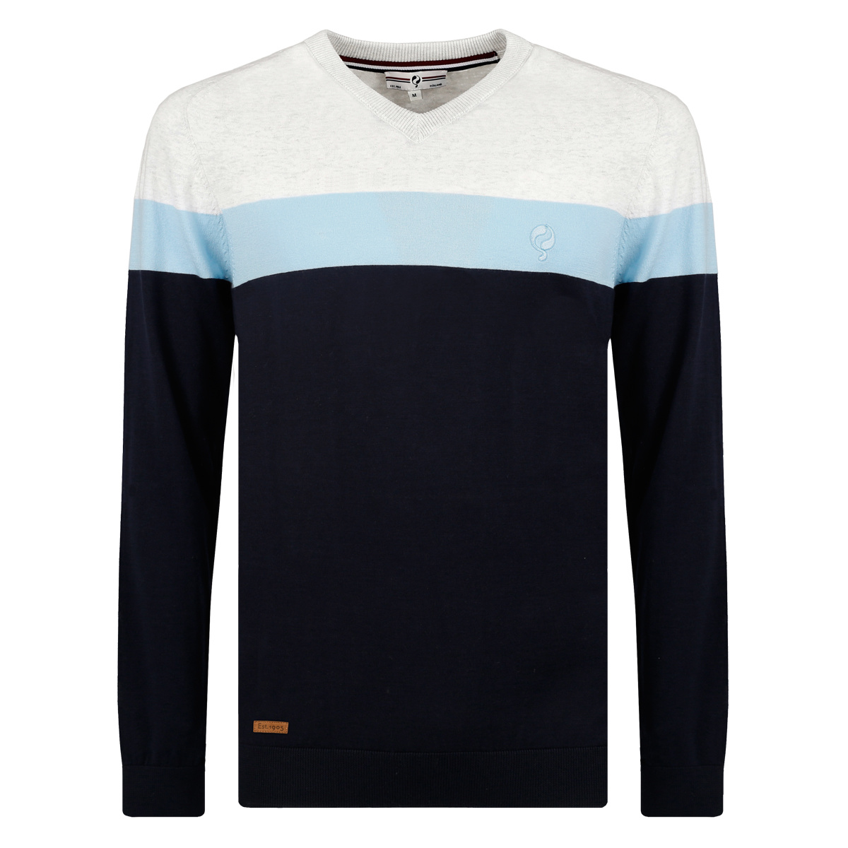 Heren Trui Heemskerk | Donkerblauw/Witgrijs/Lichtblauw Heren Trui Heemskerk | Donkerblauw/Witgrijs/Lichtblauw