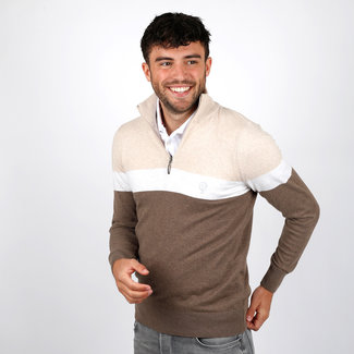 Q1905 Men's Pullover Kralingen - Taupe/Light Beige/Whitegrey