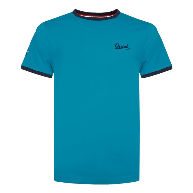 Q1905 Heren T-Shirt Captain - Aqua Blauw/Donkerblauw
