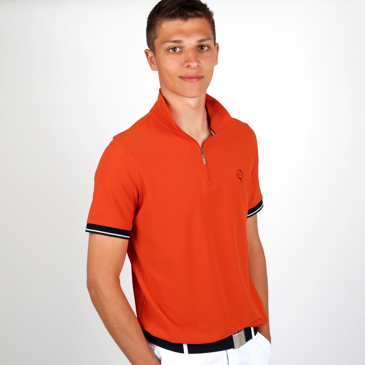 Heren Polo Stroke | Oranje Rood afbeelding