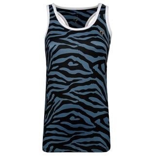 Q1905 Dames Q tanktop print Madrid - BG + Print BG/China Blue