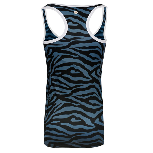 Women's Q tank top print Madrid - BG + Print BG/China Blue