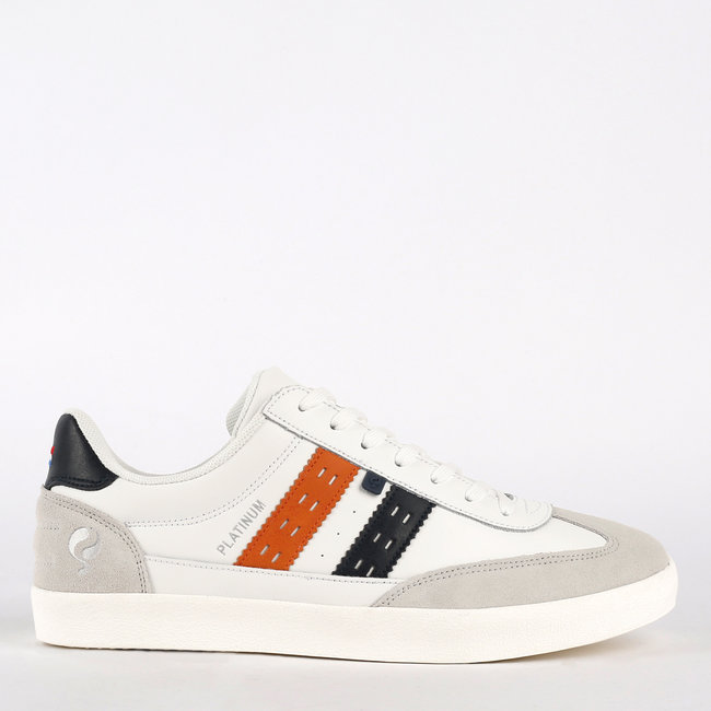 Q1905 Heren Sneaker Platinum - Wit/Oranje/Donkerblauw