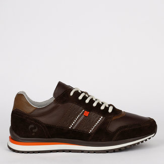 Q1905 Men Sneaker Heerlen - Darkbrown/Orange