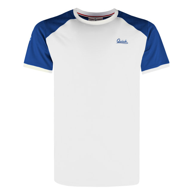 Q1905 Heren T-shirt Strike - Wit/Koningsblauw